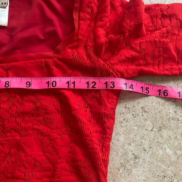 Fuzzi Tattoo Lace Fitted Square Neck Bodycon Dress - Picture 13 of 16